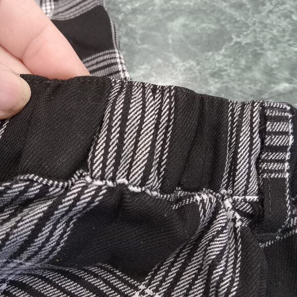 Hot Topic Women Pants Large Black White Plaid Gothic Steampunk Y2K Stretch Goth - Picture 9 of 11